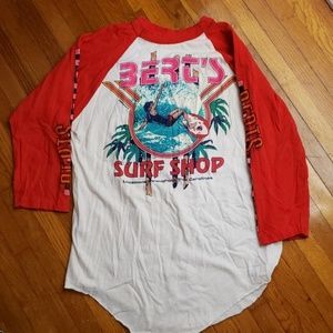 Vintage Bert's Surf Shop 3/4 sleeve tee